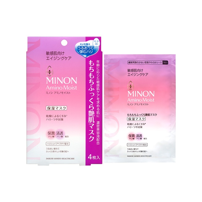 【化粧品】ミノン アミノモイスト もちもちふっくら艶肌マスク 24mL×4枚