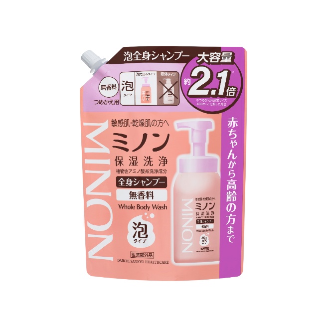 【医薬部外品】ミノン全身シャンプー泡タイプ 840mL（つめかえ用）
